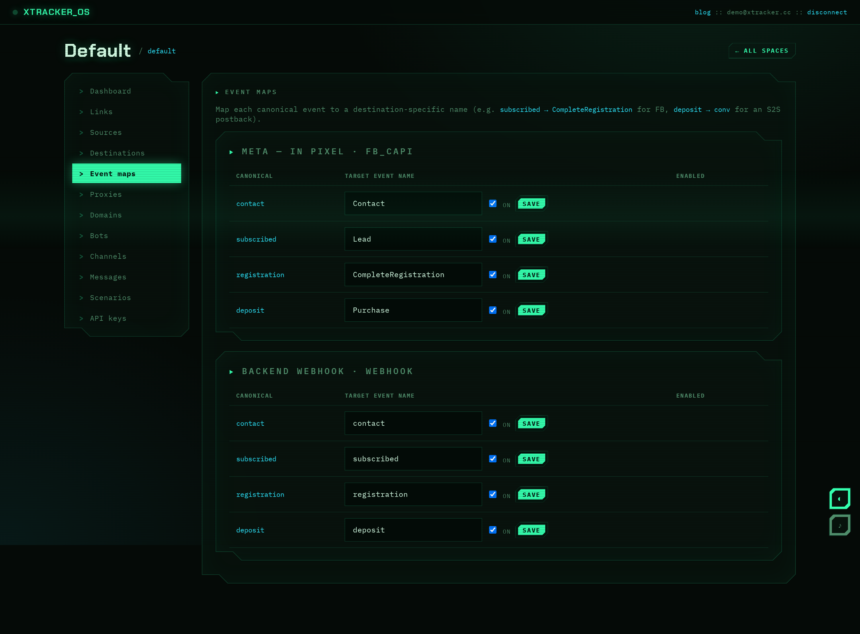 The event-map editor